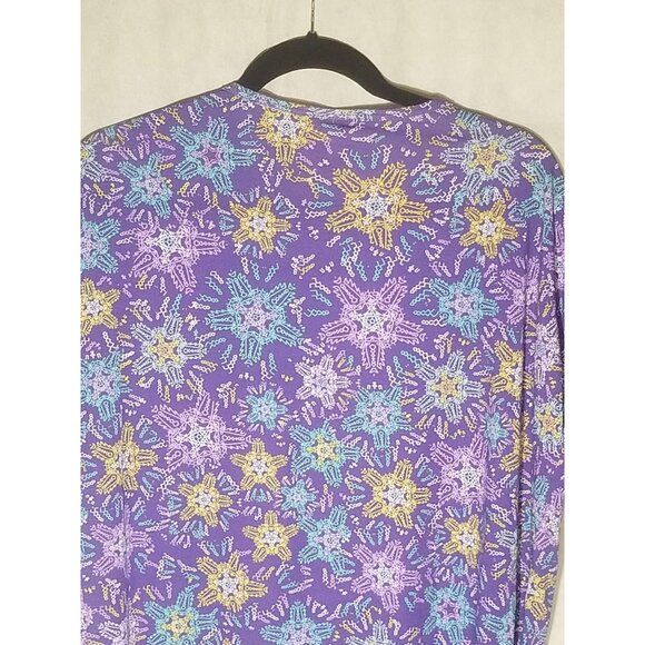 LuLaRoe Irma tunic mid sleeve geometric purple polyester blend size xs new READ - Picture 5 of 9